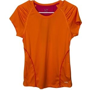Champion Orange with Pink Semi-Fitted Activewear Shirt Women's Size Medium